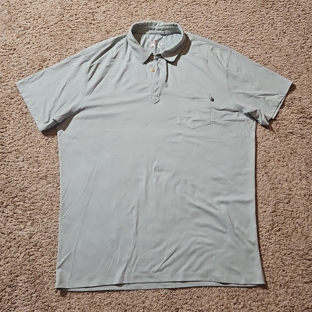 Marine Layer Weekend Sport‎ Shirt Mens Extra Large Polo Short Sleeve Green
